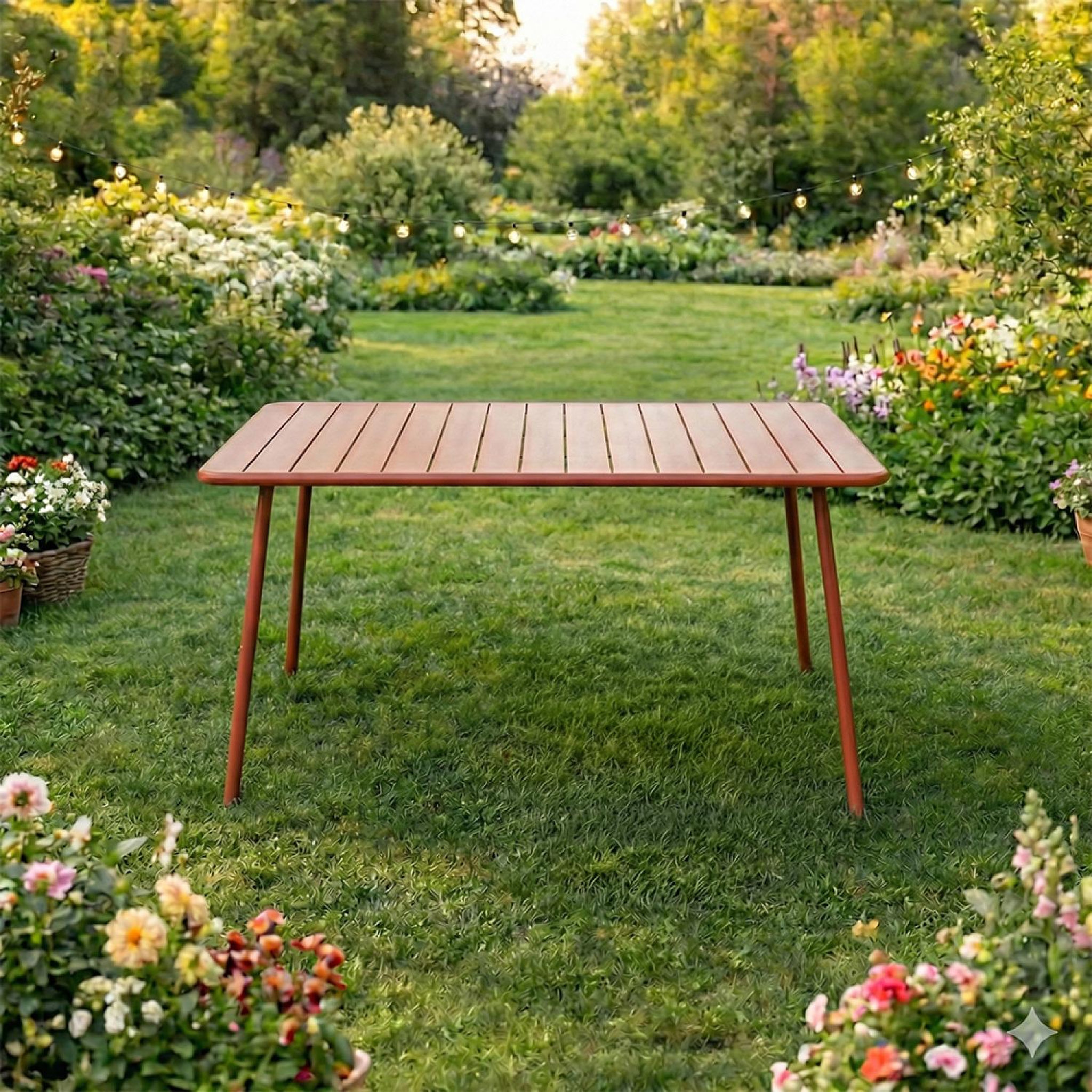 Voir la diapositive 6 : CONCEPT USINE Table de jardin 4 à 6 places 120cm terracotta bergame
