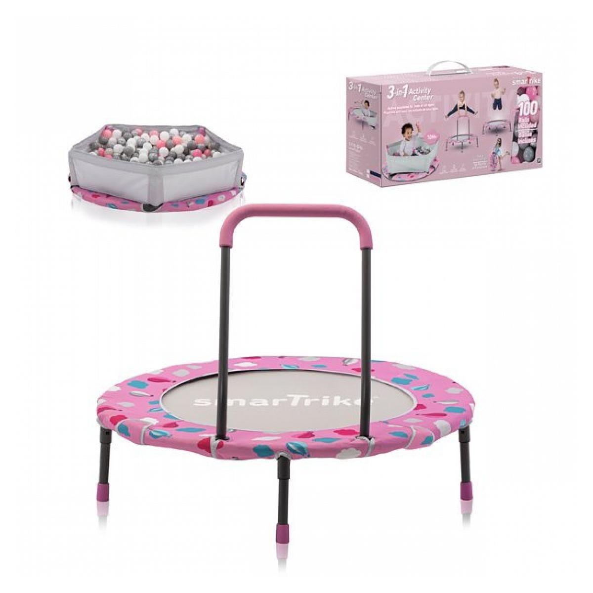 SMARTRIKE Trampoline 3 en 1 rose