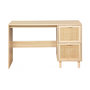 Voir la diapositive 5 : SWEEEK Bureau décor bois et cannage - Camargue - 120cm. 2 tiroirs