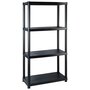 Voir la diapositive 2 : VIDAXL Etagere de rangement a 4 niveaux Noir 183x30,5x130 cm Plastique