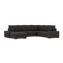 Voir la diapositive 2 : BEST MOBILIER Lorie - canapé panoramique d'angle droit 7 places convertible en velours côtelé grosse côte avec coffre