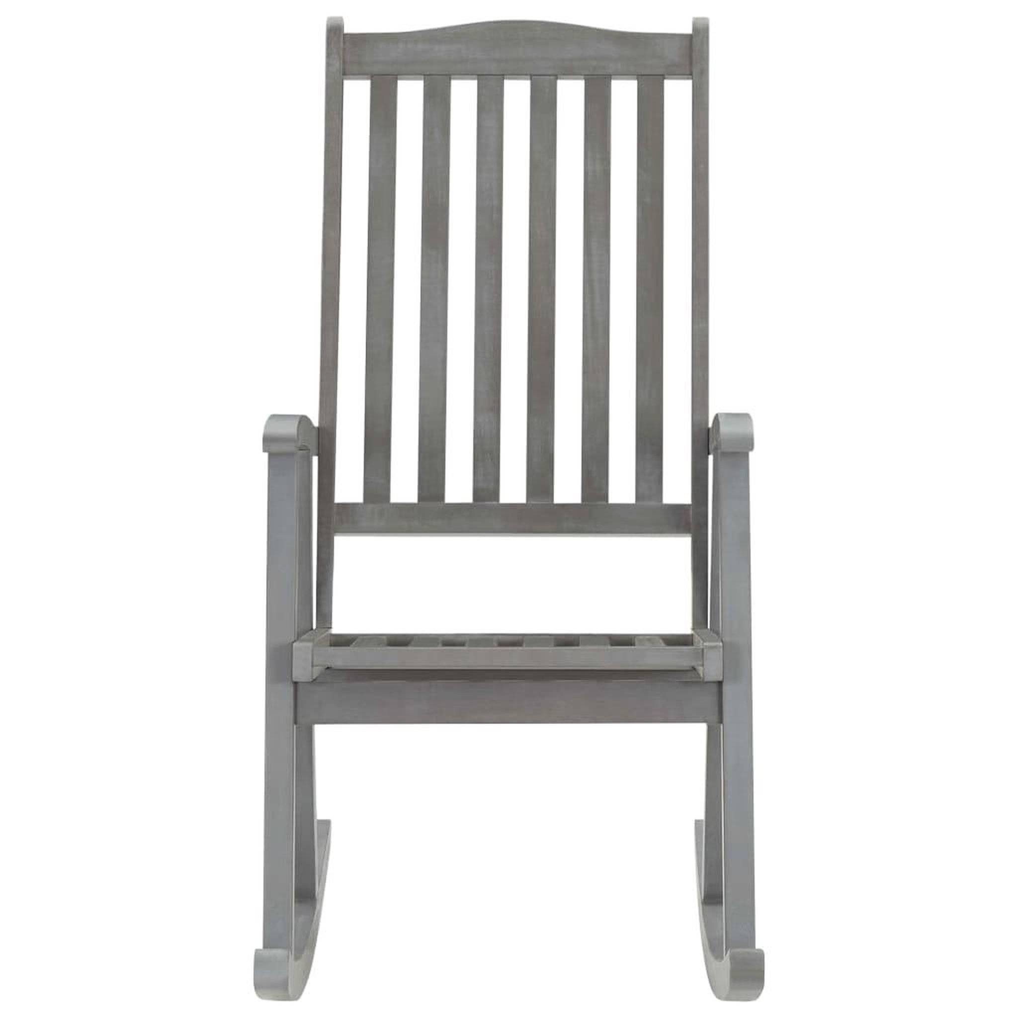 Voir la diapositive 3 : VIDAXL Chaise a bascule avec coussins Gris Bois d'acacia massif
