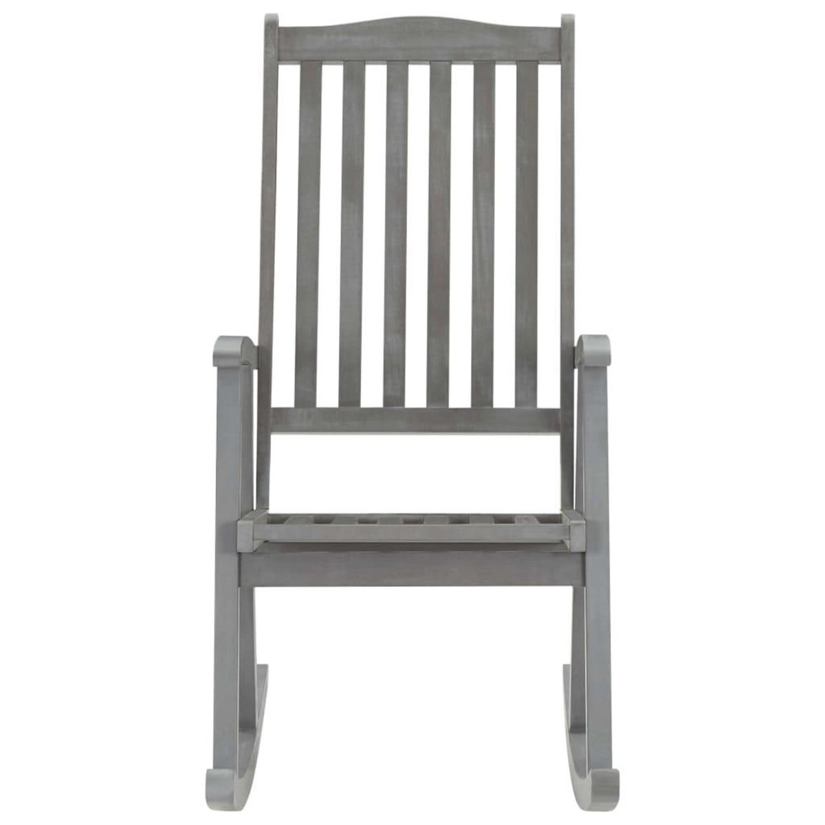 VIDAXL Chaise a bascule avec coussins Gris Bois d'acacia massif