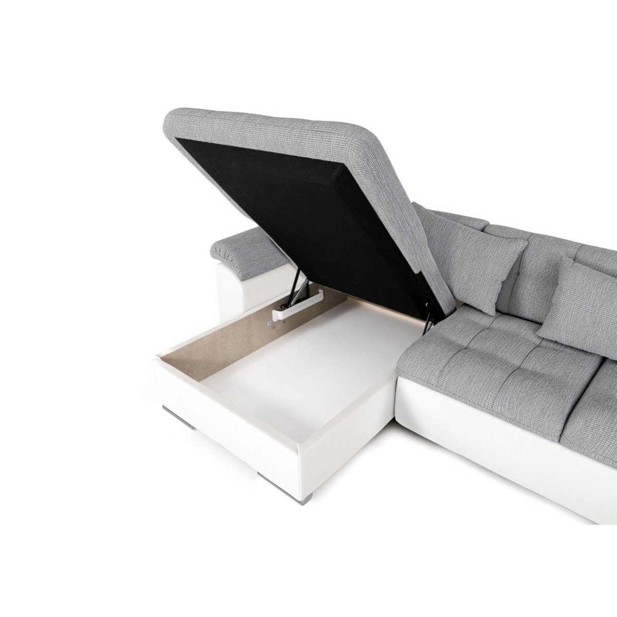 BEST MOBILIER Chuck - canapé panoramique xxl - convertible avec coffre - 7 places - droit