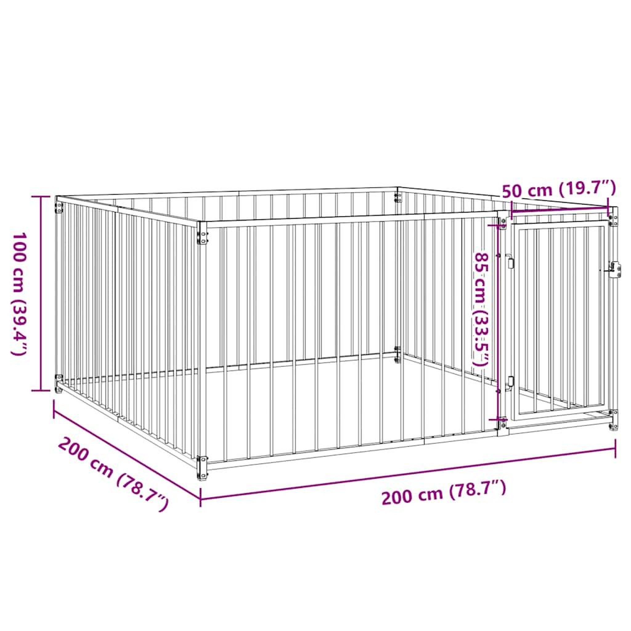 Voir la diapositive 6 : VIDAXL Chenil d'exterieur pour chiens 200 x 200 x 100 cm