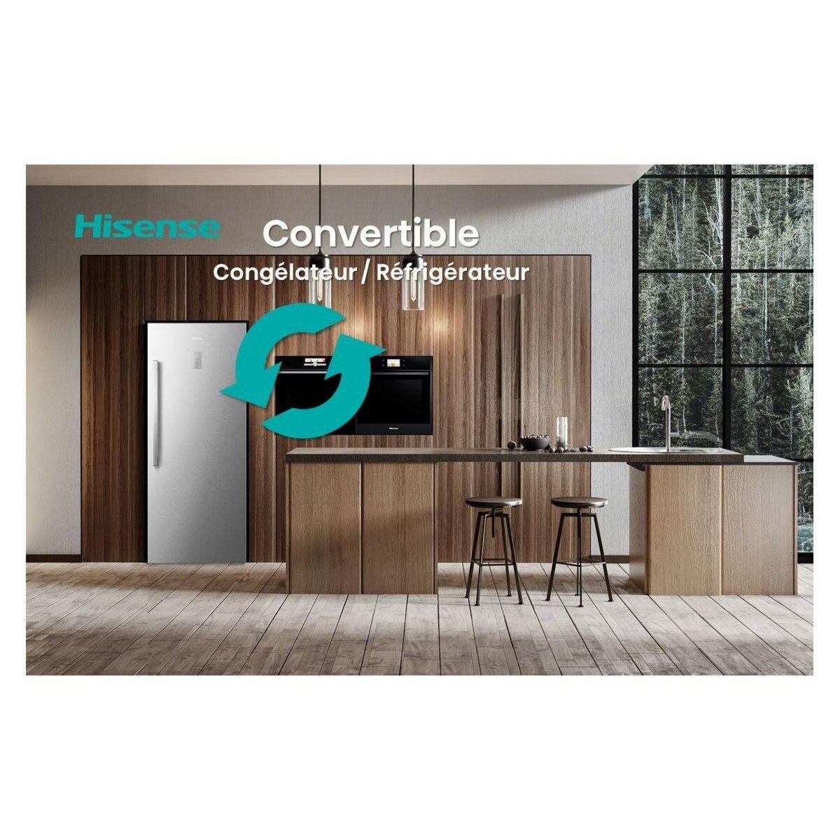 Hisense Congélateur armoire FT500N4AIE réversible en réfrigérateur