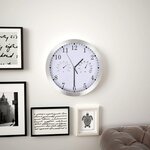 VIDAXL Horloge murale a quartz Hygrometre et thermometre 30 cm Blanc