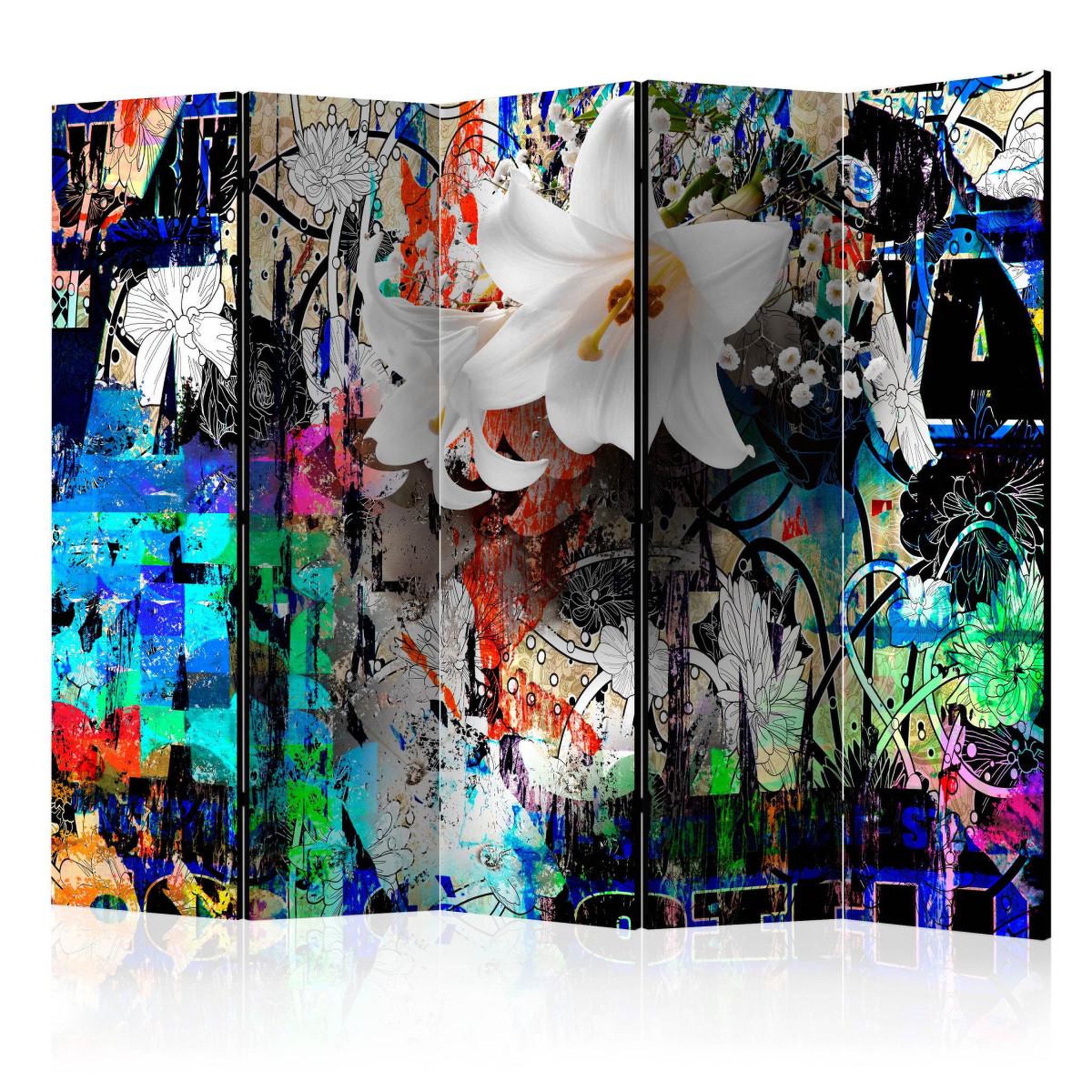 Paris Prix Paravent 5 volets  urban lily  172x225cm