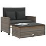 Voir la diapositive 4 : VIDAXL Canape de jardin 2 places coussins gris resine tressee&acacia