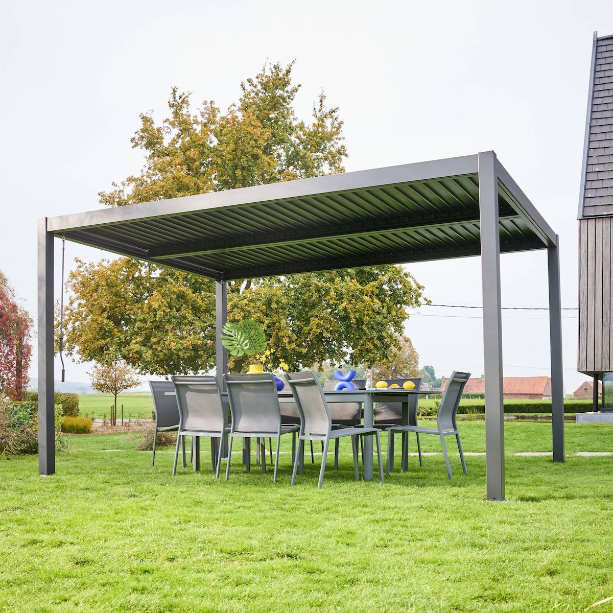 SWEEEK Pergola bioclimatique aluminium et acier lames orientables 4x3m Palace