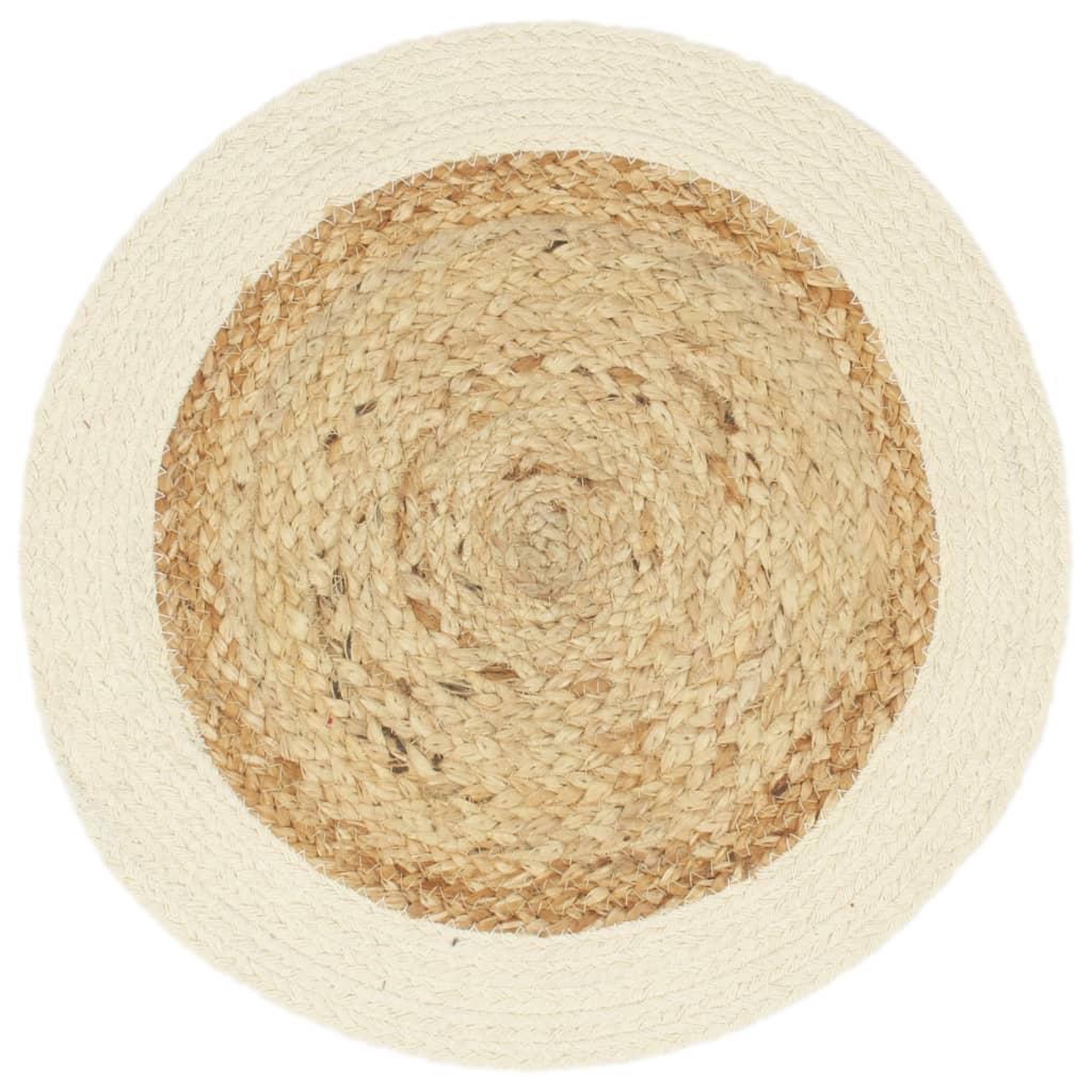 Voir la diapositive 2 : VIDAXL Napperons 6 pcs Naturel Plain 38 cm Rond Jute et coton