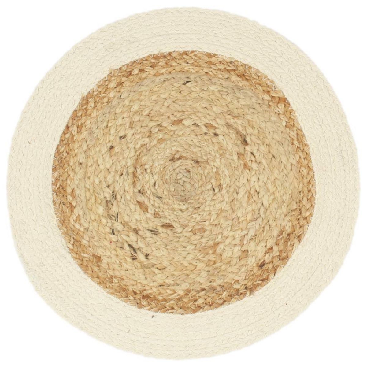 VIDAXL Napperons 6 pcs Naturel Plain 38 cm Rond Jute et coton