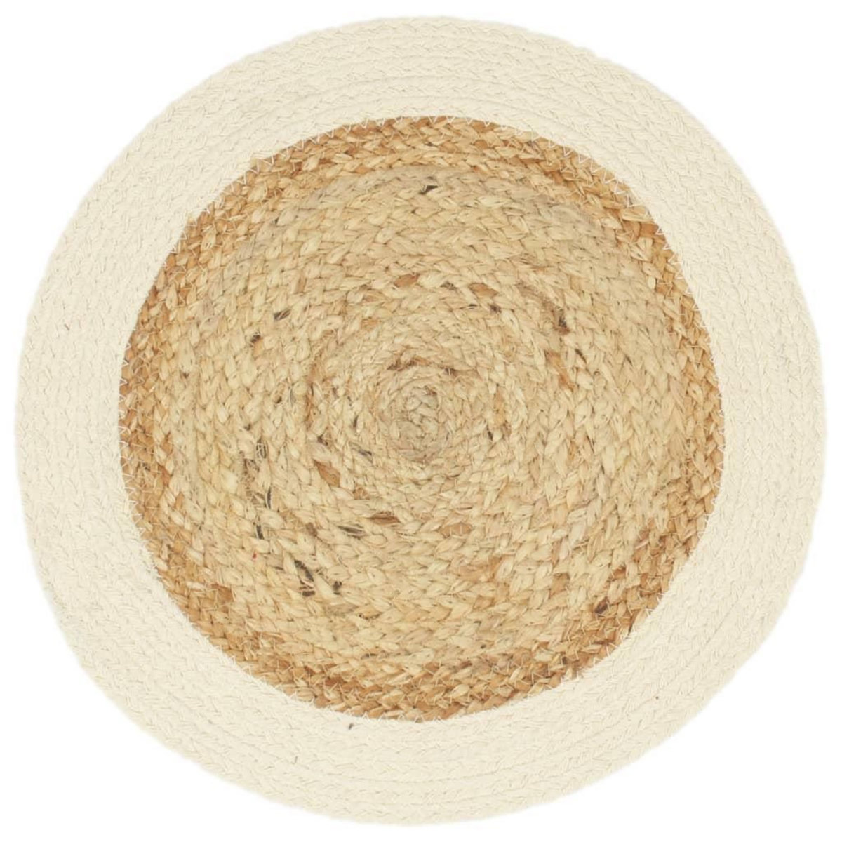 VIDAXL Napperons 6 pcs Naturel Plain 38 cm Rond Jute et coton