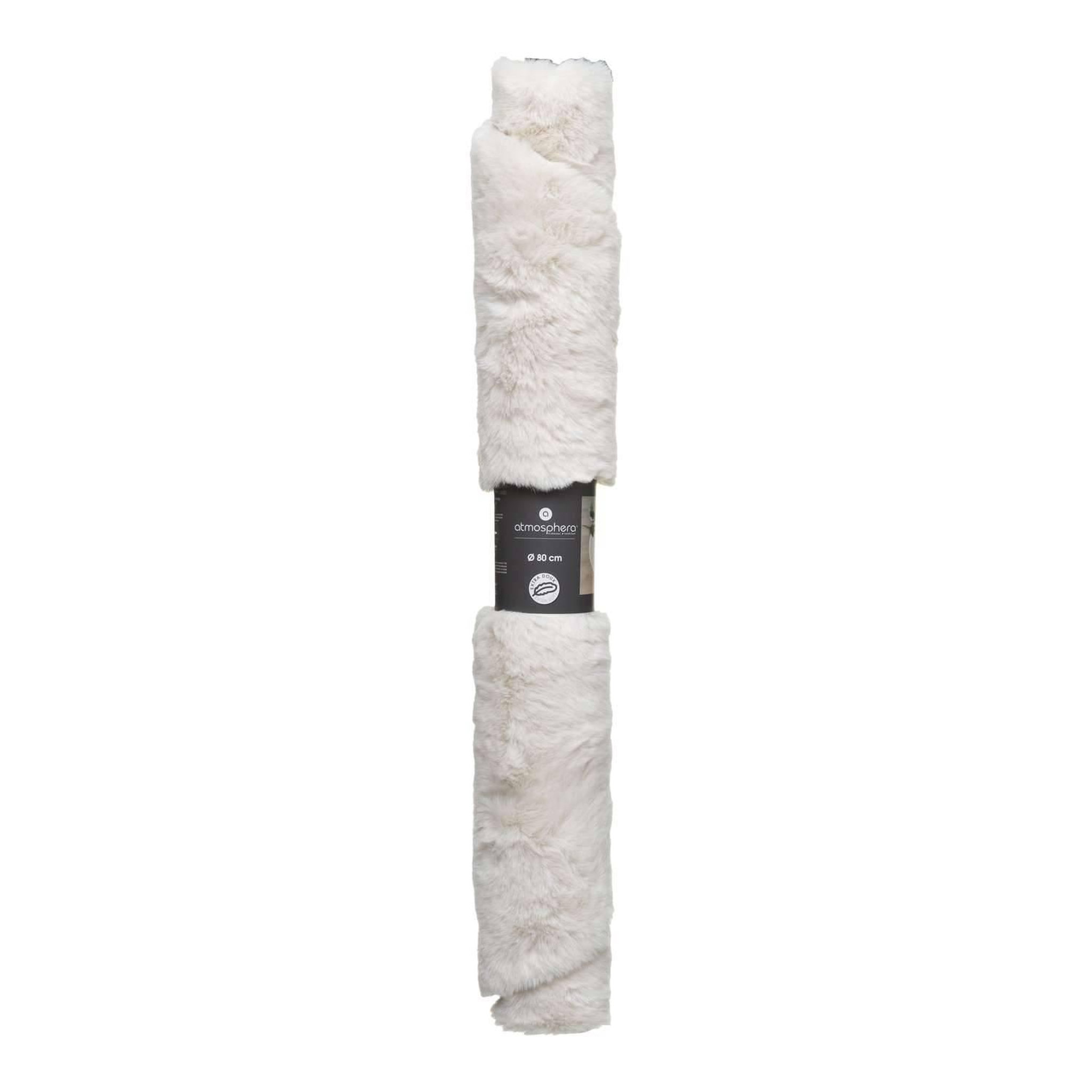 Voir la diapositive 4 : ATMOSPHERA Tapis rond extra doux - diam 80 cm - ivoire