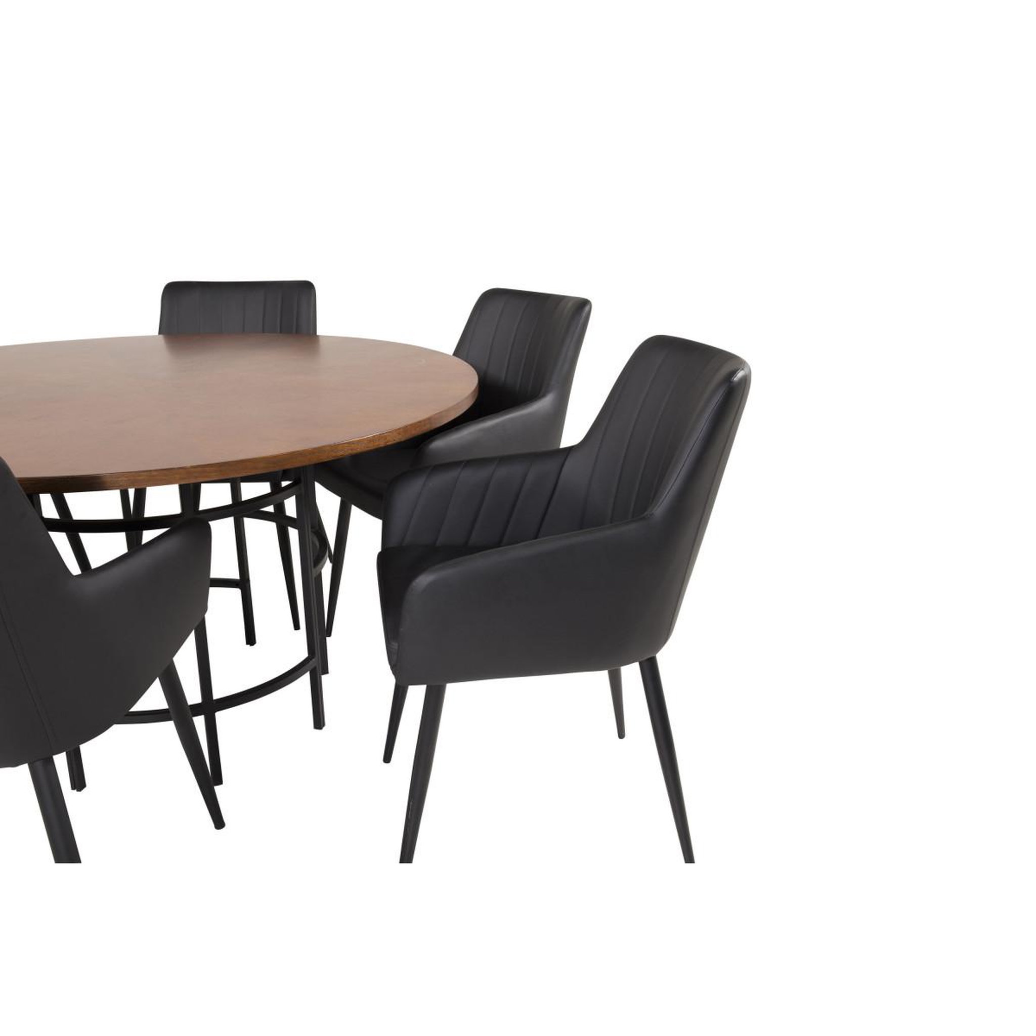 Voir la diapositive 3 : Paris Prix Ensemble table à manger & 6 chaises  copenhagen & comfort  150cm marron & noir
