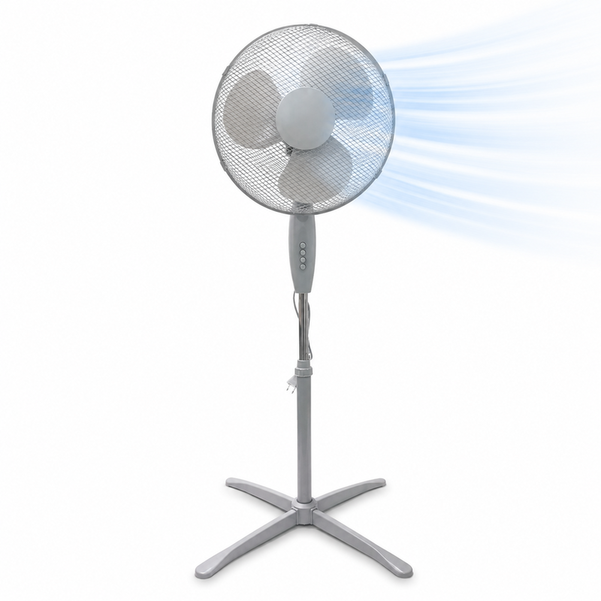 Ventilateur sur pied hauteur ajustable – gris 40w