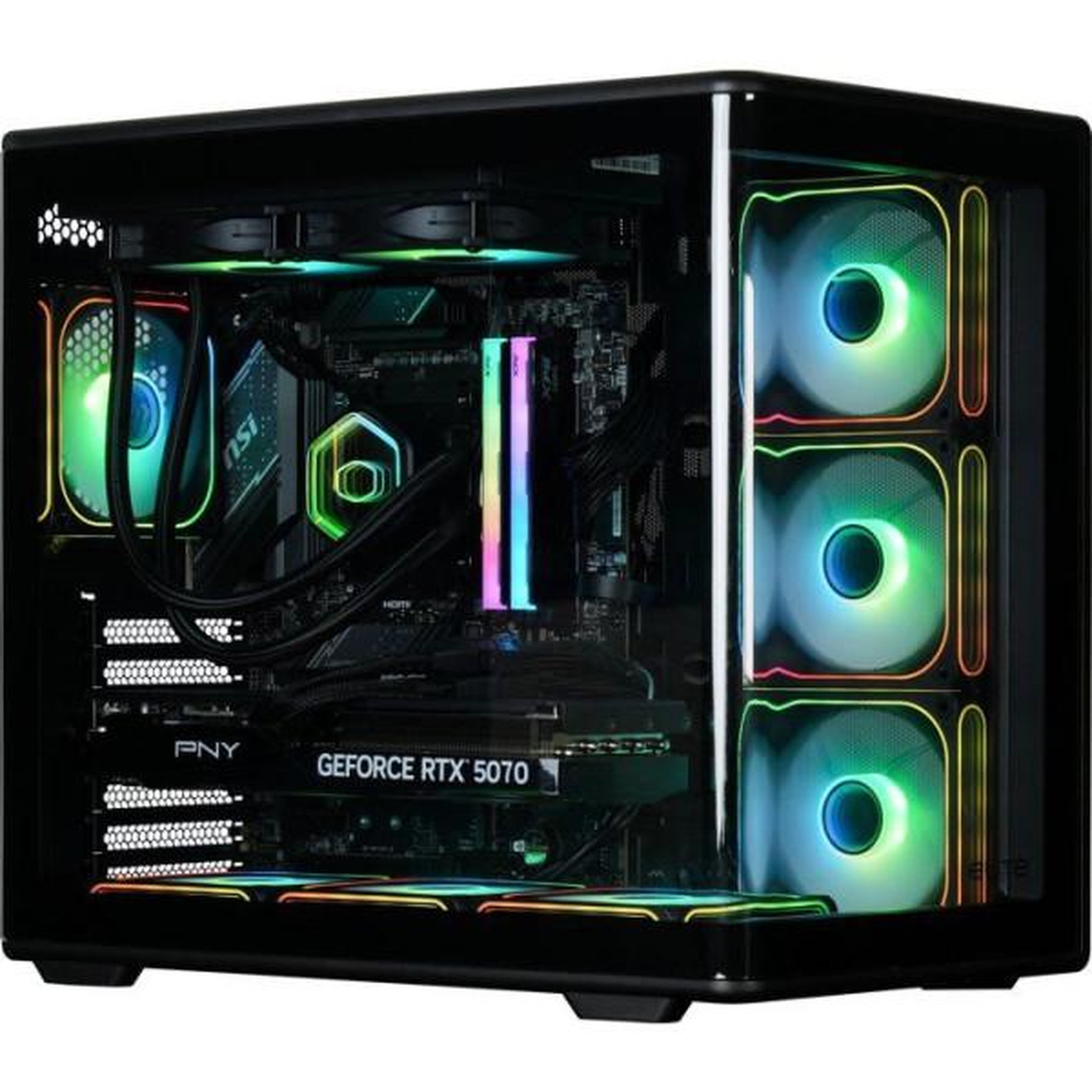 Voir la diapositive 2 : Cooler Master PC Gamer powered by COOLER MASTER - Sans Windows - AMD Ryzen 9600X - RTX 5070 12 Go - RAM 32Go DDR5 - SSD 2To