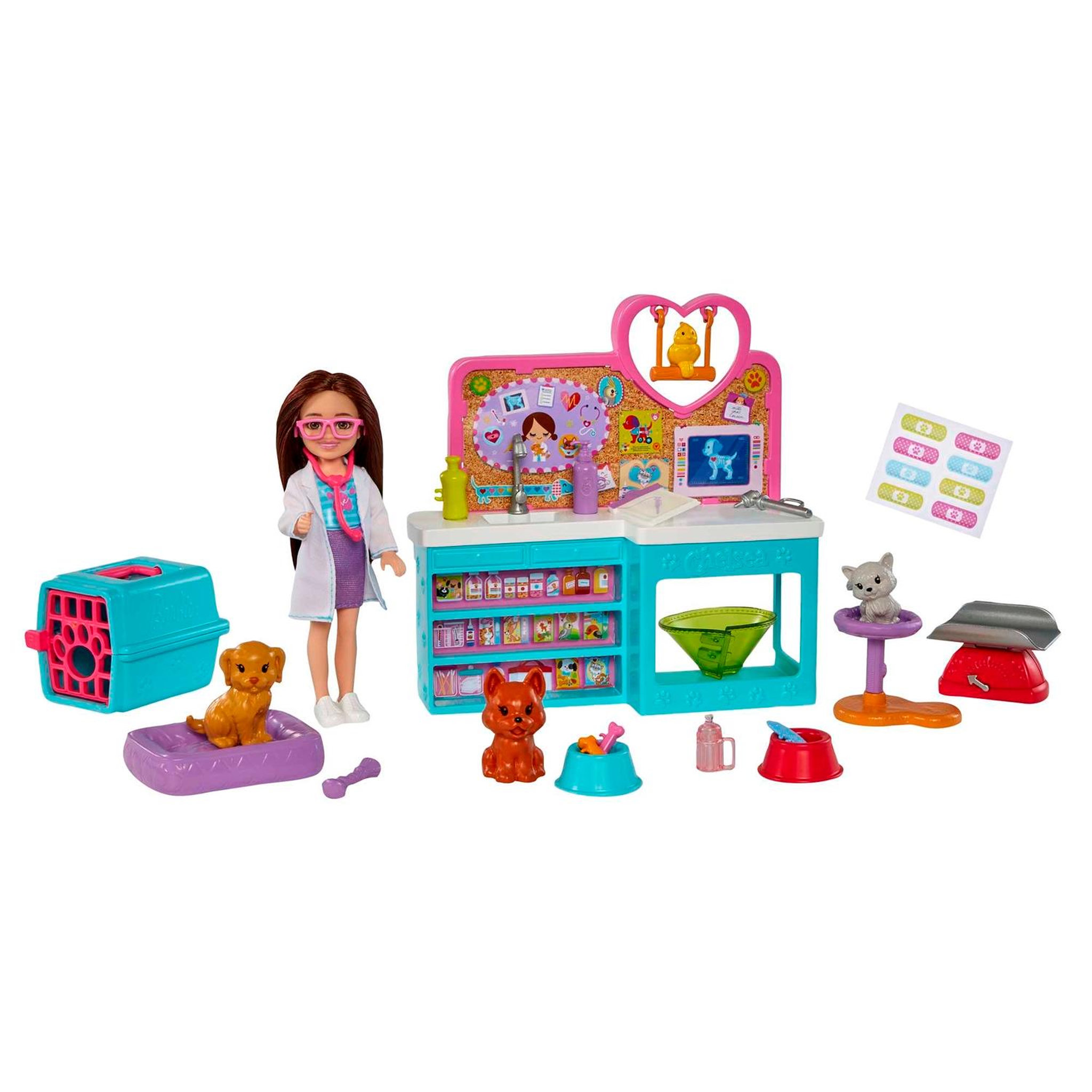 Voir la diapositive 2 : MATTEL Barbie Coffret Chelsea Vétérinaire