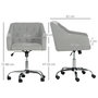 Voir la diapositive 3 : VINSETTO Chaise de bureau design Chesterfield capitonné hauteur réglable pivotant 360° fonction bascule piètement chromé tissu gris