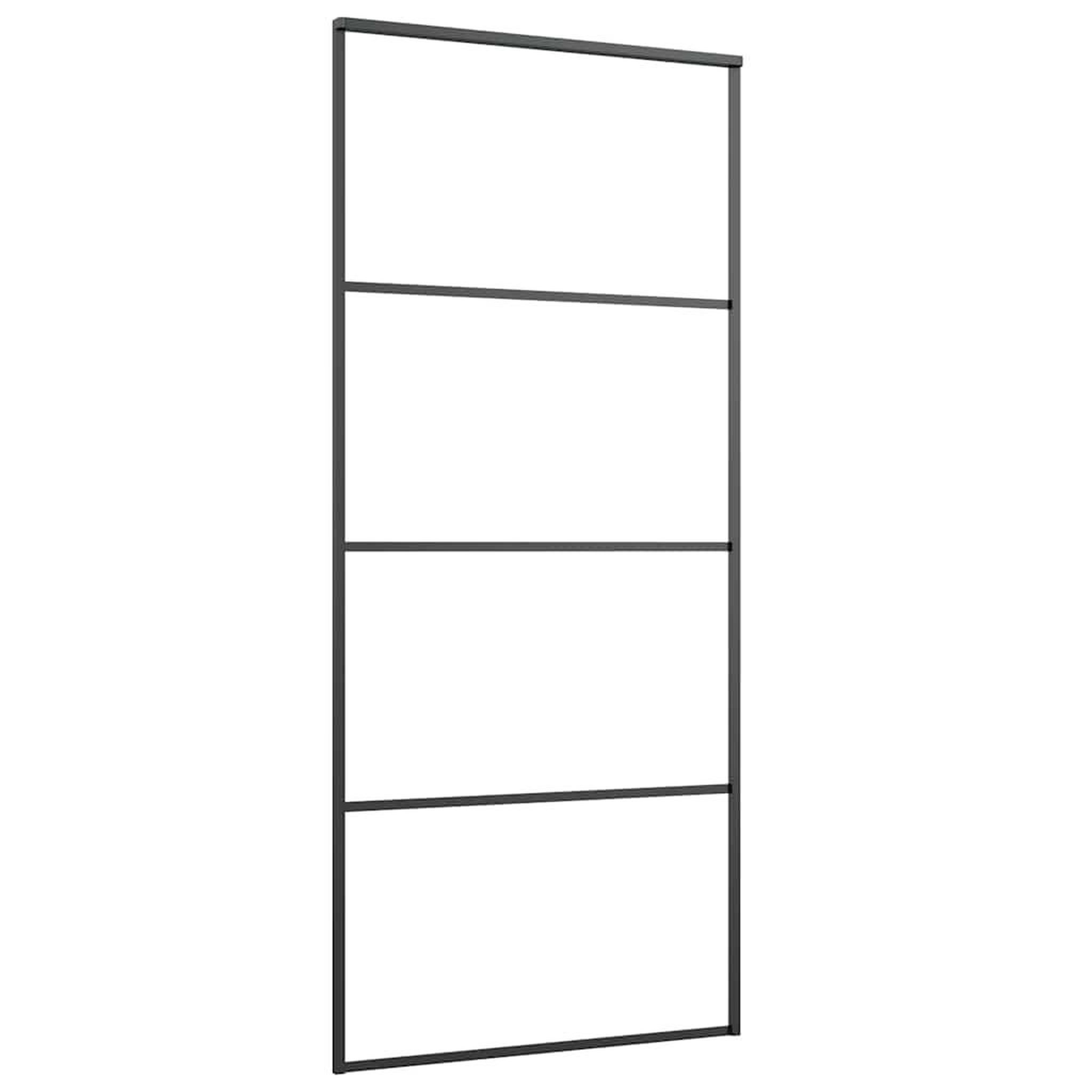 Voir la diapositive 5 : VIDAXL Porte coulissante kit de quincaillerie noir 90x205 cm verre ESG
