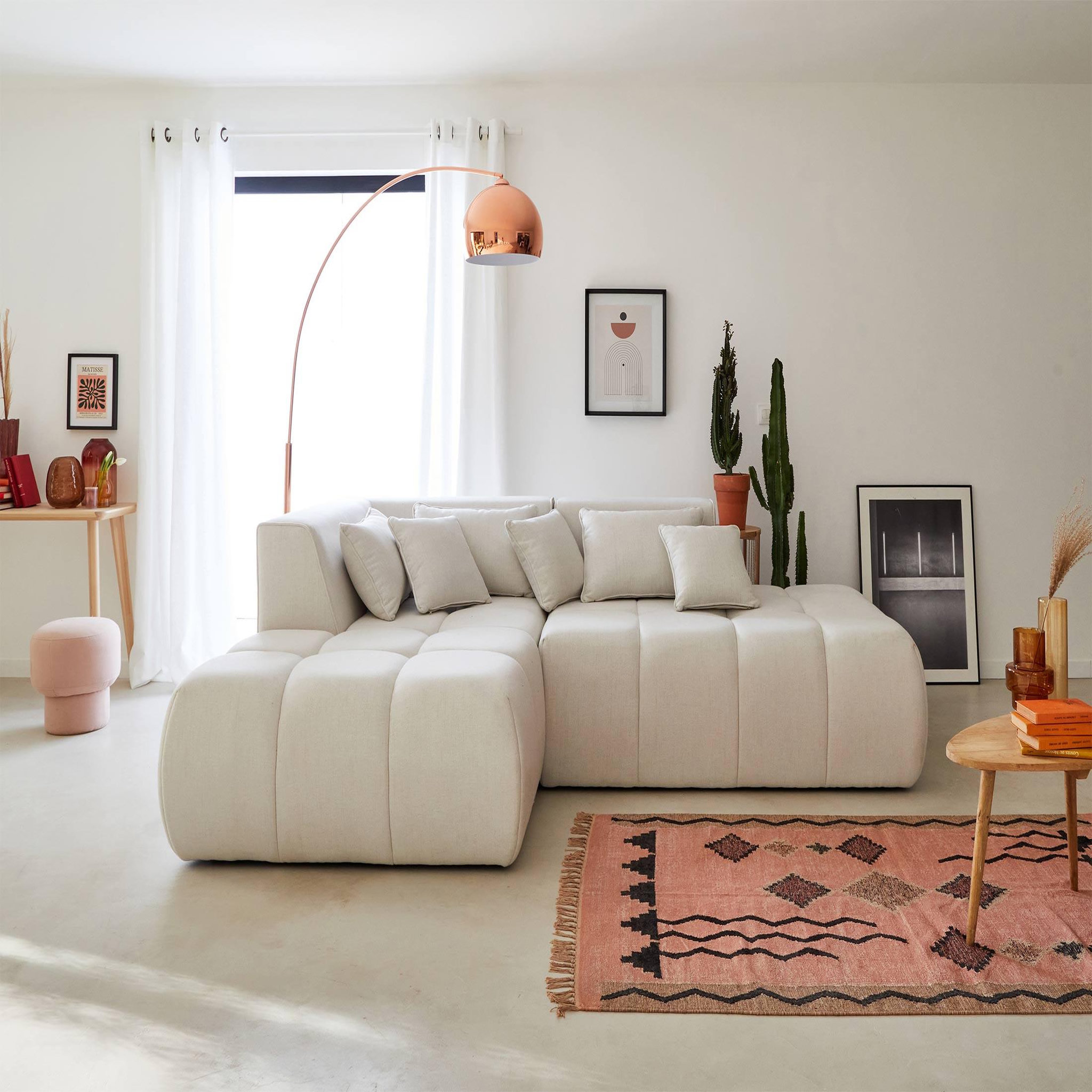 Voir la diapositive 6 : LISA DESIGN Caracas - canapé modulable d'angle gauche - 4 places - en tissu