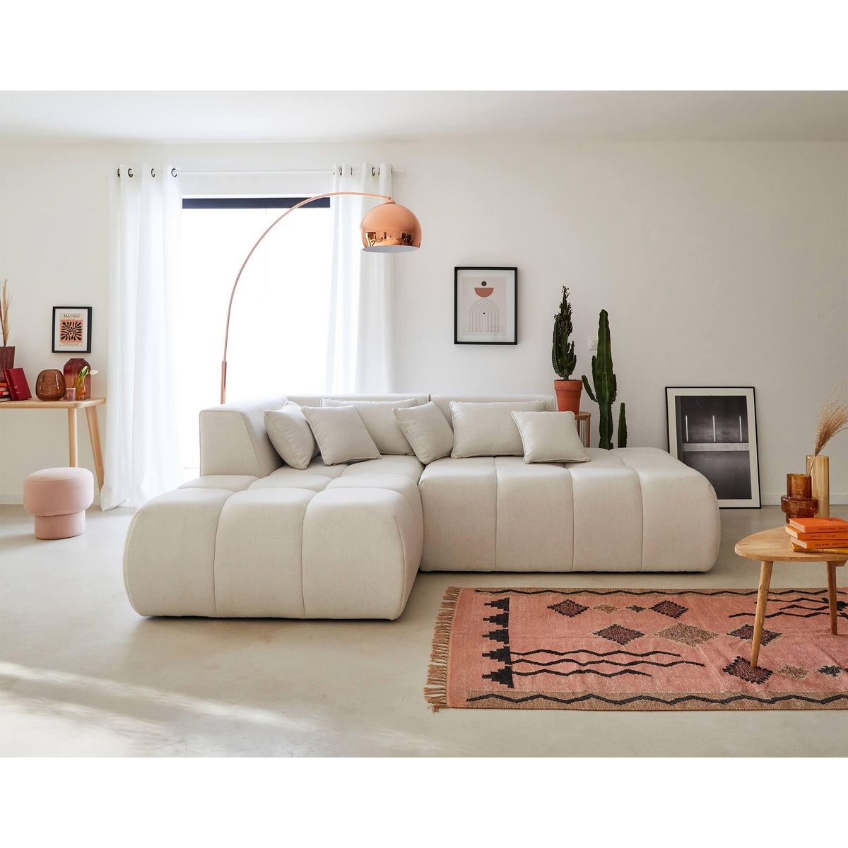 LISA DESIGN Caracas - canapé modulable d'angle gauche - 4 places - en tissu