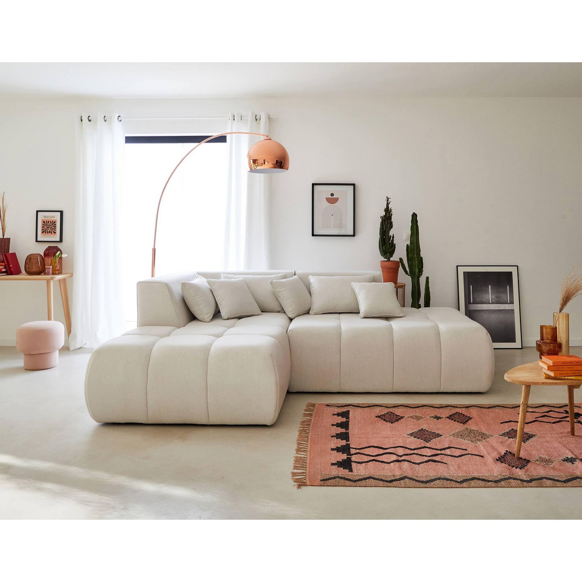 LISA DESIGN Caracas - canapé modulable d'angle gauche - 4 places - en tissu