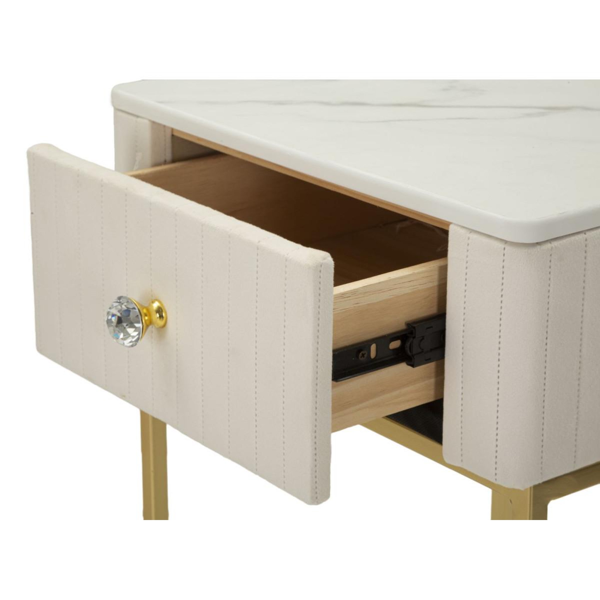 Voir la diapositive 5 : Paris Prix Lot de 2 tables d'appoint avec tiroir  wedding  90cm crème