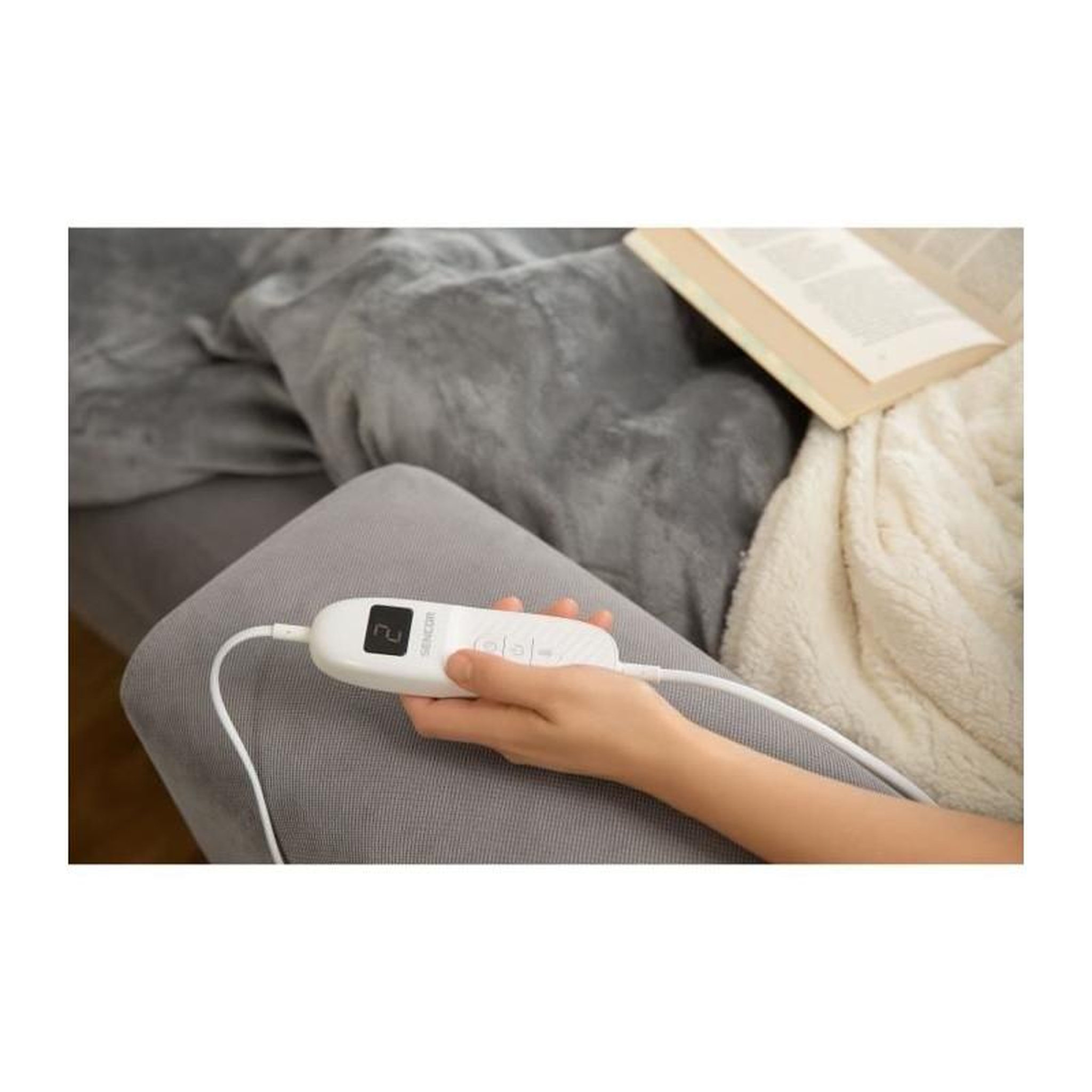 Voir la diapositive 6 : SENCO Couverture chauffante - SENCOR - SUB 2000G - 160 W - 9 températures - Gris