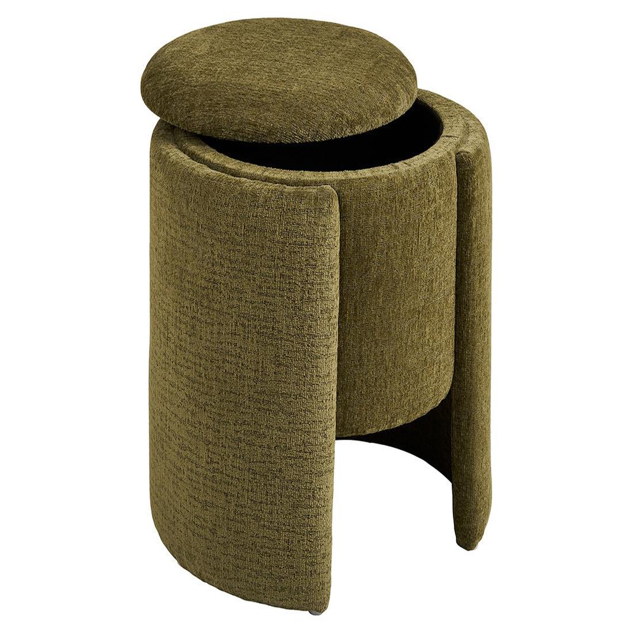 Voir la diapositive 4 : BEST MOBILIER Joe - pouf avec rangement en velours texturé