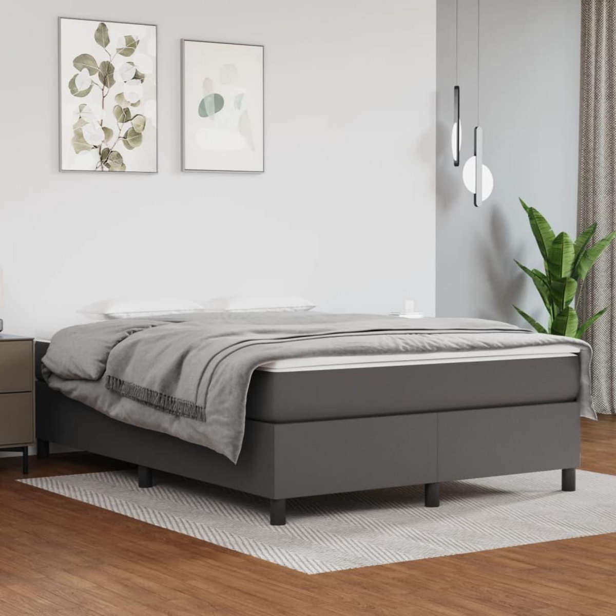 VIDAXL Cadre de lit sans matelas gris 140x190 cm similicuir