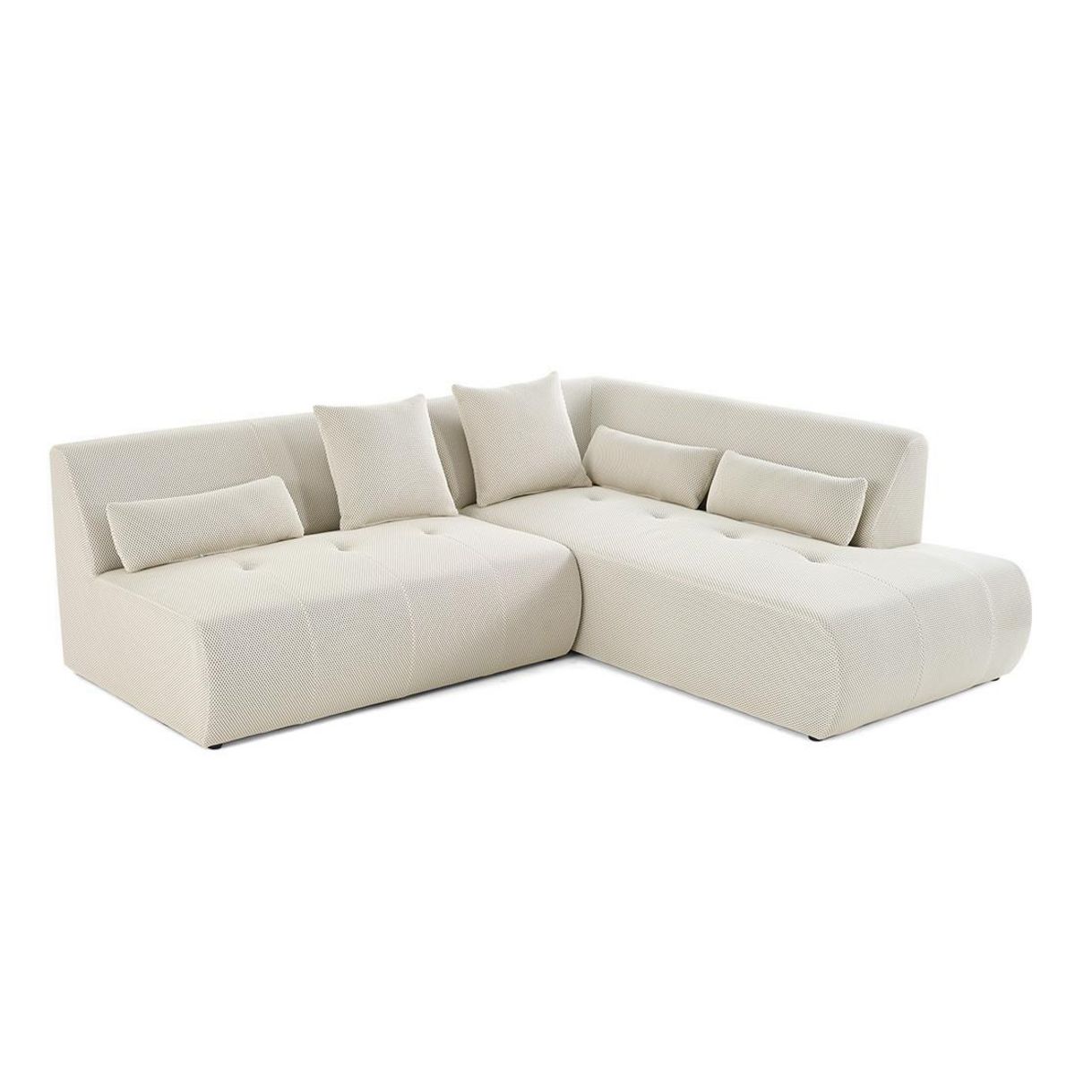 LISA DESIGN Onyx - canapé modulable d'angle droit 5 places - en tissu mailles 3d