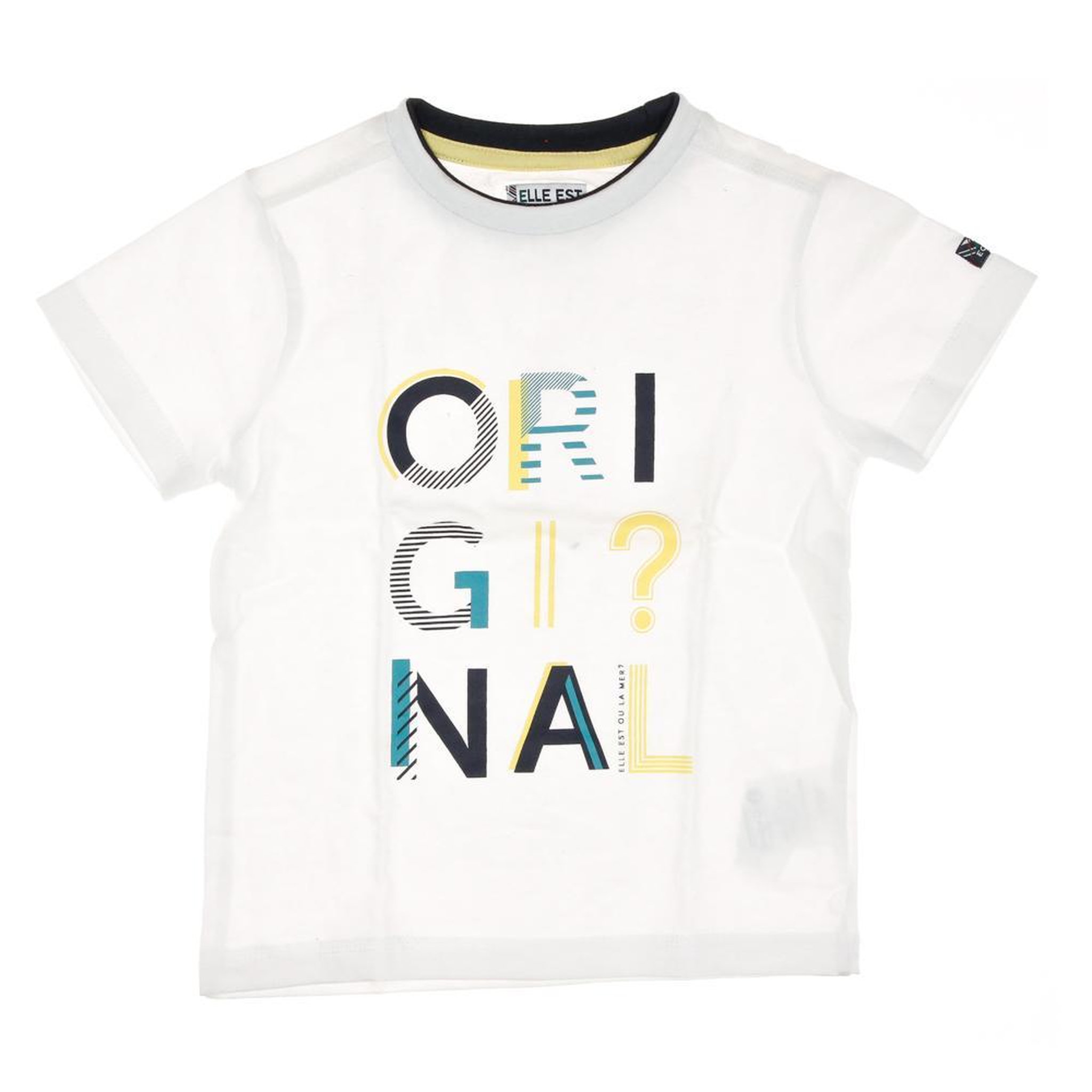 ELLE EST OU LA MER T shirt  Garçon EOM  Dixsou. Coloris disponibles : Blanc