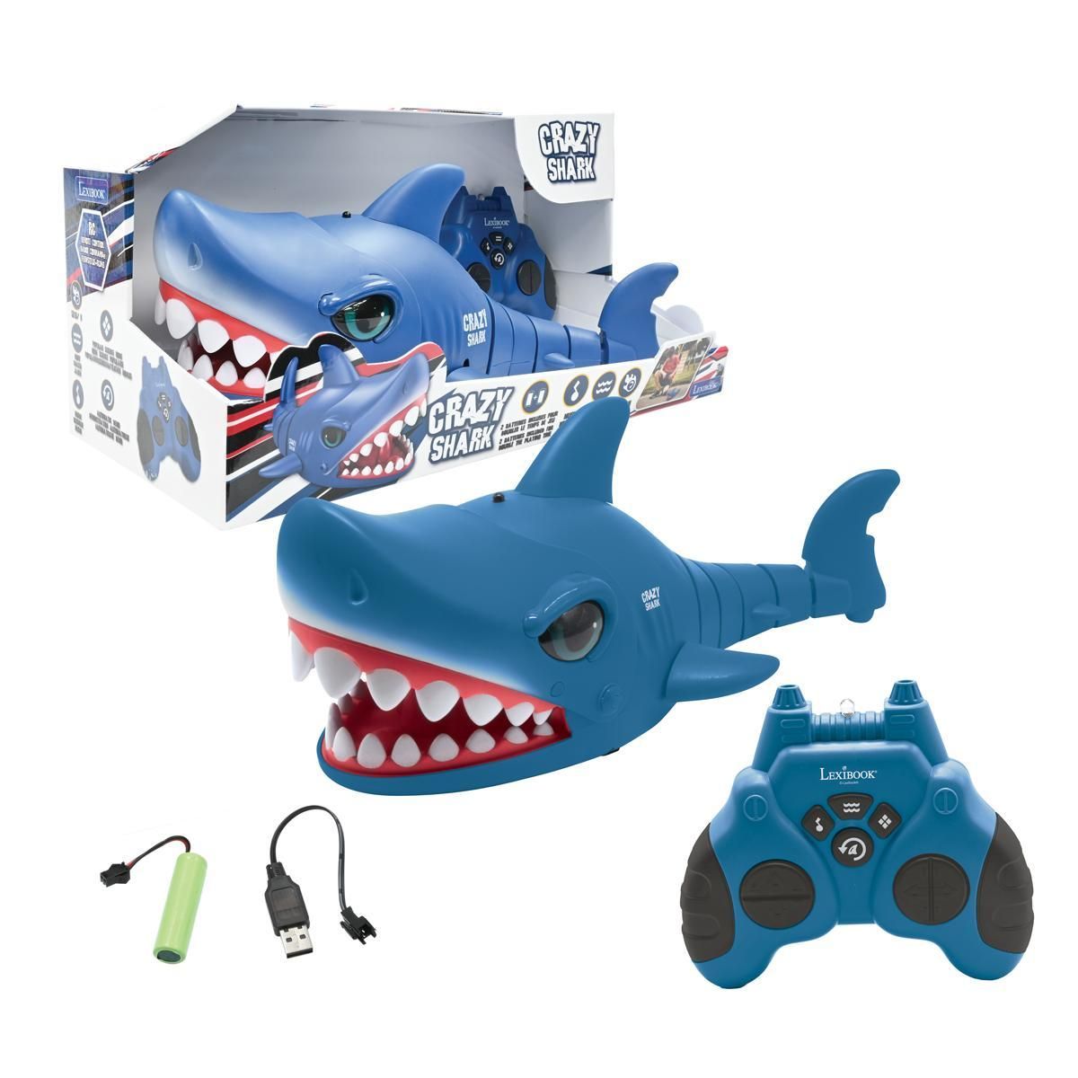 Lexibook RC Shark - Crazy Shark télécommandé avec effets sonores