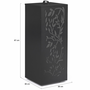 Voir la diapositive 4 : ID MARKET Réservoir à granulés 55 kg noir rangement à pellets 36 x 36 x 87 cm - motif floral