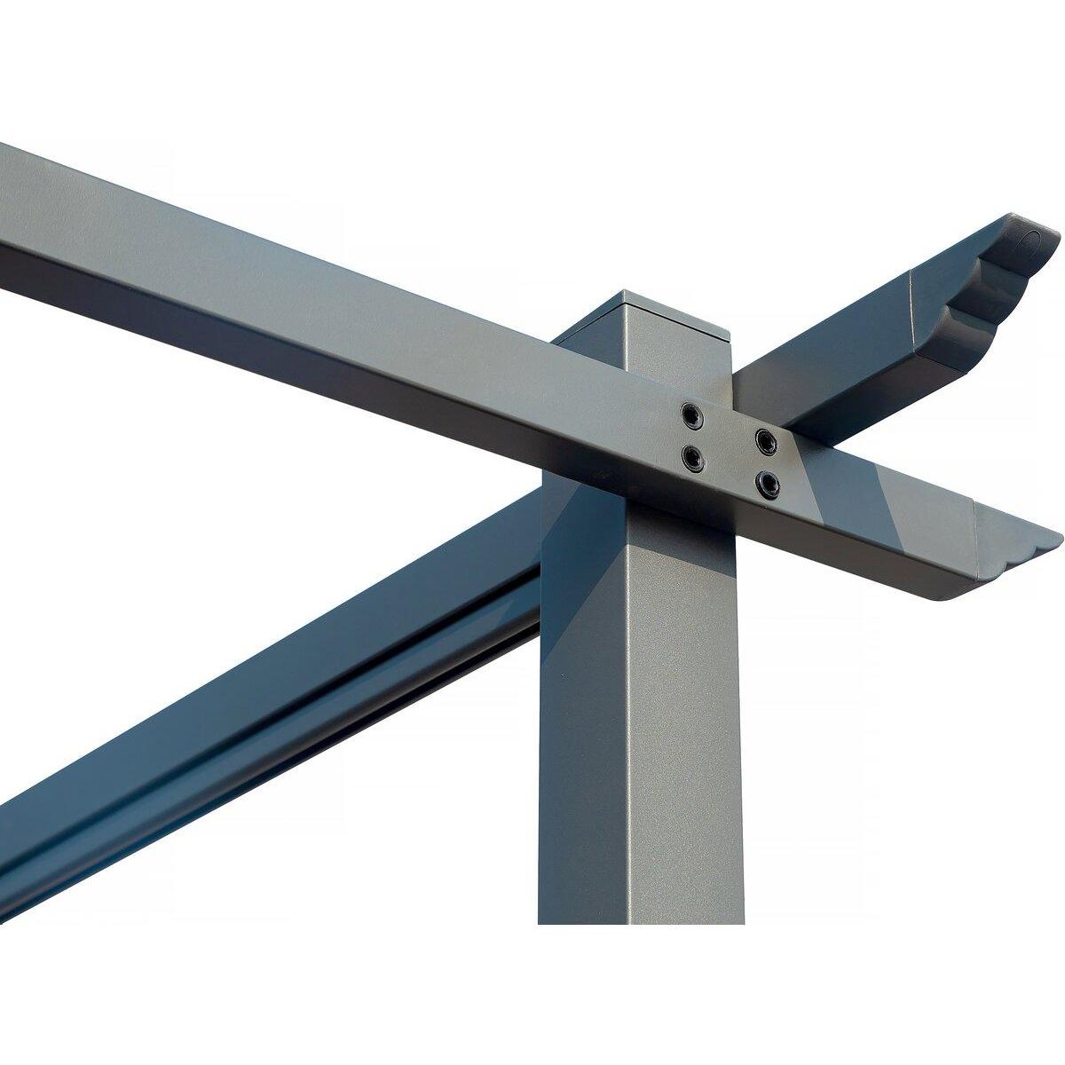 Habitat et Jardin Pergola avec toit rétractable - 3 x 4 m - Gris