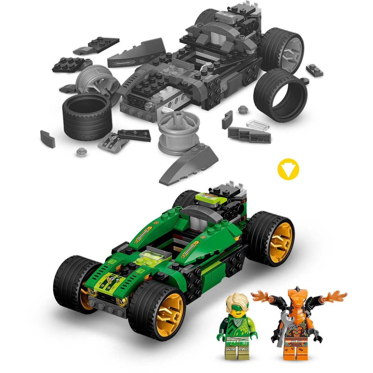 LEGO NINJAGO 71763 L&rsquo;Évolution Voiture De Course de Lloyd, Jouet pour Enfants dès 6 Ans
