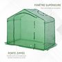 Voir la diapositive 5 : OUTSUNNY Serre de jardin balcon terrasse serre pour tomates 1,8L x 1l x 1,68H m acier PE imperméable transparent vert