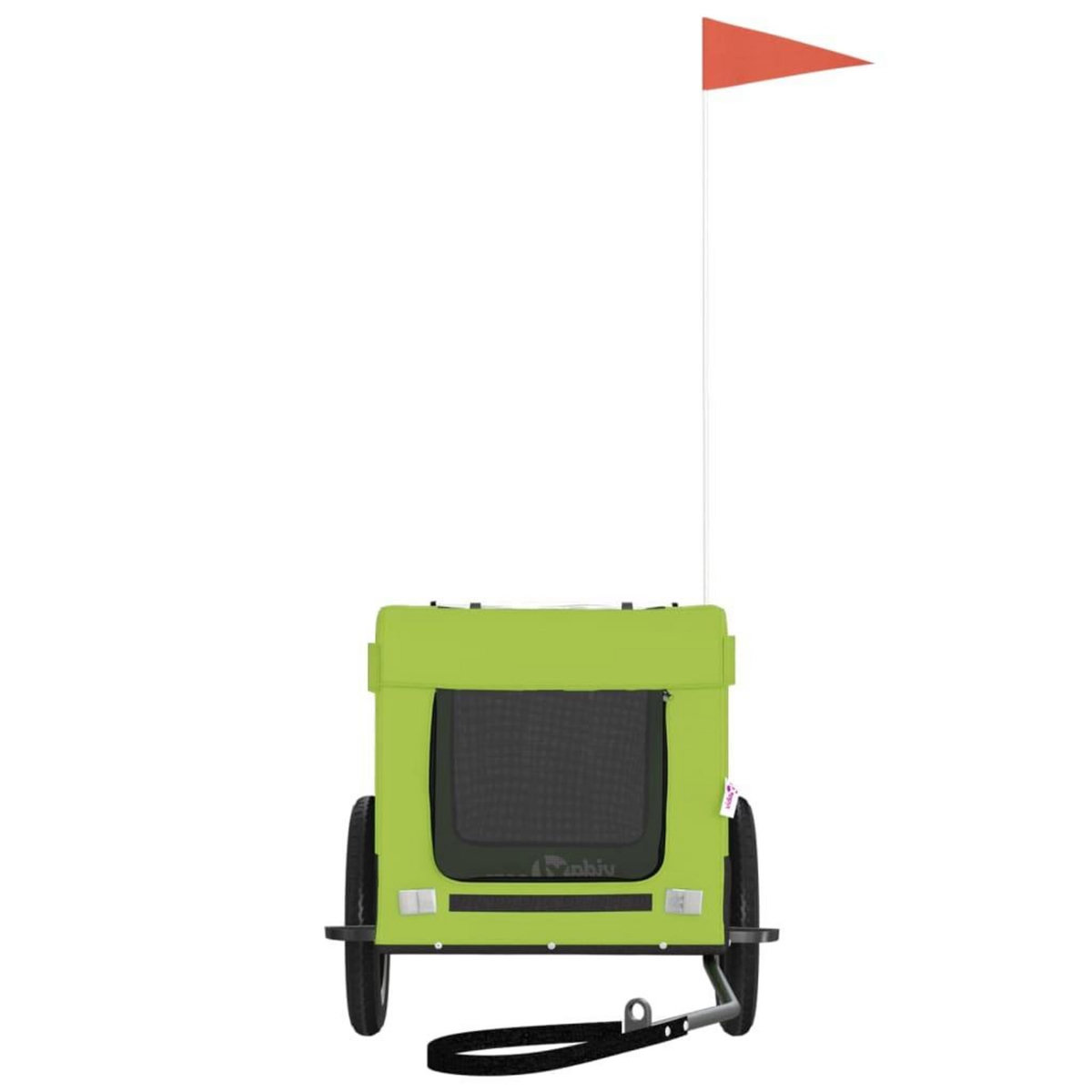 VIDAXL Remorque de velo pour animaux de compagnie vert et noir