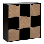 FIVE Étagère 9 cases Mix'n Door CHEVRONS - Beige et noir