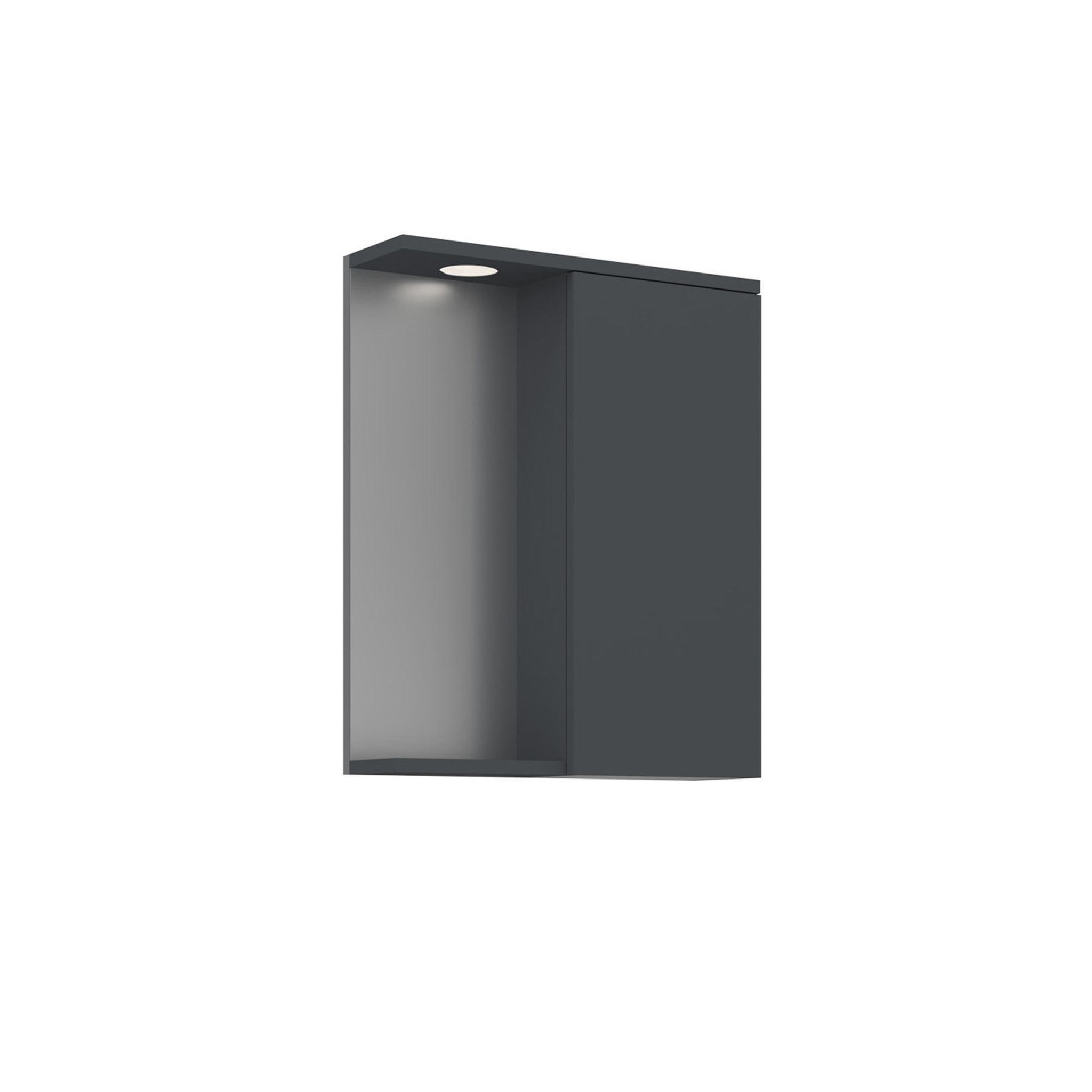 Habitat et Jardin Meuble Salle de Bain avec Miroir  Purus 55  - 56 x 18 x 68 cm - Matte Anthracite