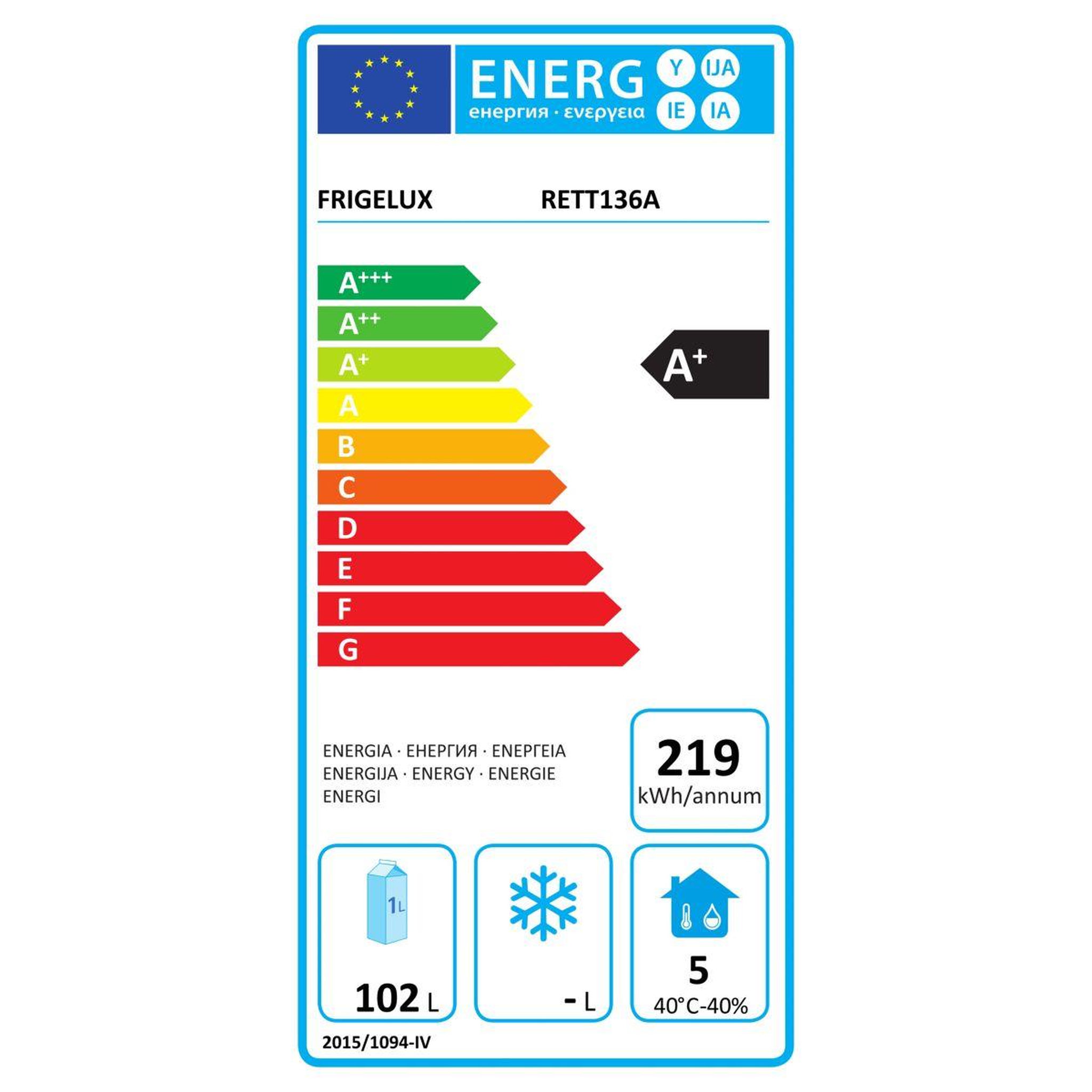 Voir la diapositive 6 : Frigelux Réfrigérateur pro d'extérieur RETT136A