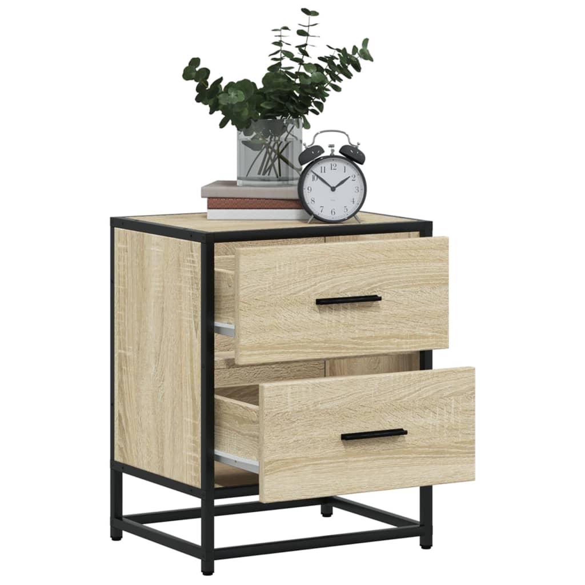 Voir la diapositive 4 : VIDAXL Tables de chevet 2 pcs chene sonoma 40x31x50 cm bois ingenierie