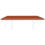 Voir la diapositive 3 : VIDAXL Auvent manuel retractable avec LED 6x3 m Orange et marron