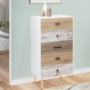 Voir la diapositive 2 : ID MARKET Chiffonnier 5 tiroirs BAHIA 60 cm scandinave commode semainier