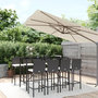 Voir la diapositive 1 : VIDAXL Ensemble de bar de jardin 9 pcs avec coussins noir poly rotin