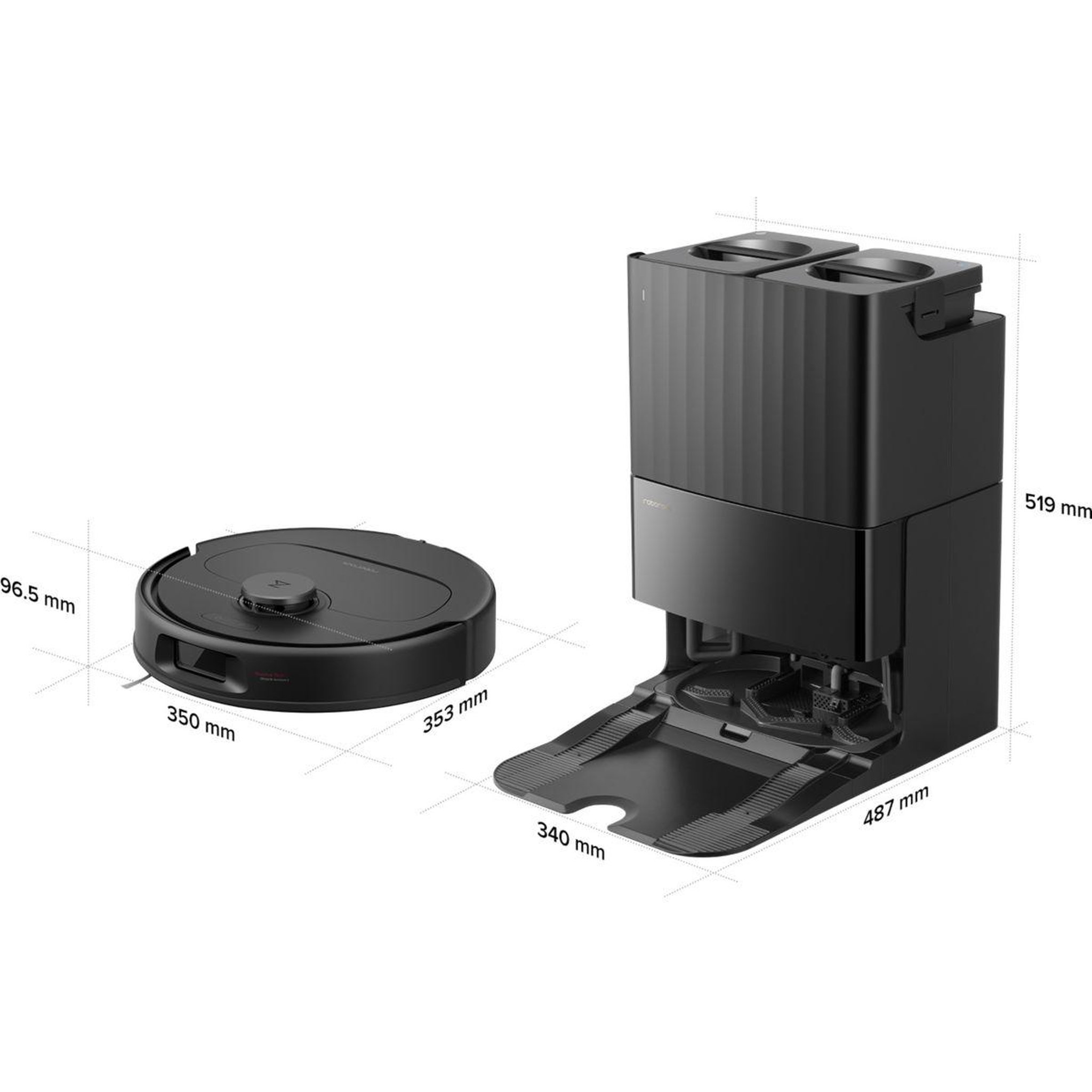 Voir la diapositive 3 : ROBOROCK Robot aspirateur laveur qrevo s prox black