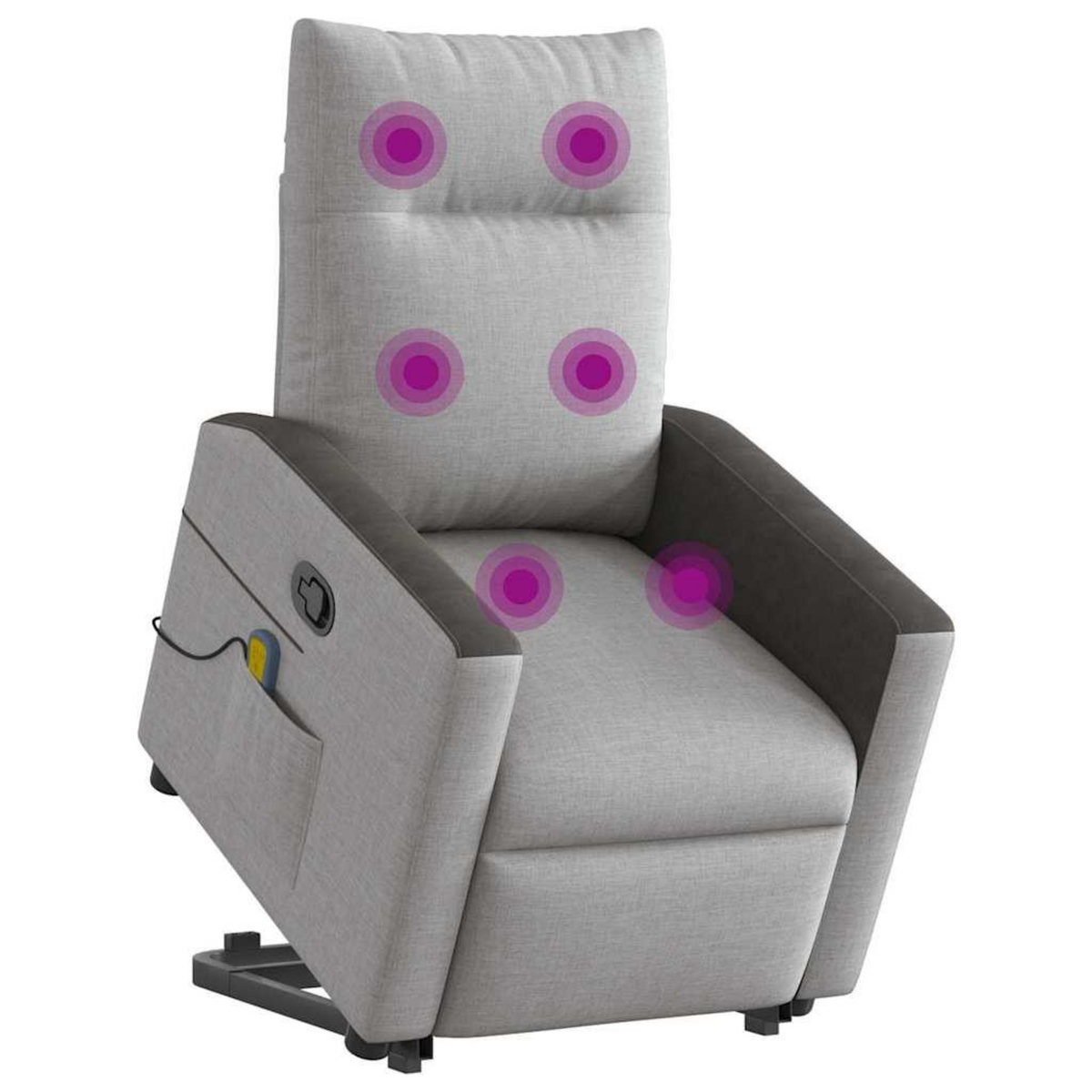VIDAXL Fauteuil de massage inclinable gris nuage tissu