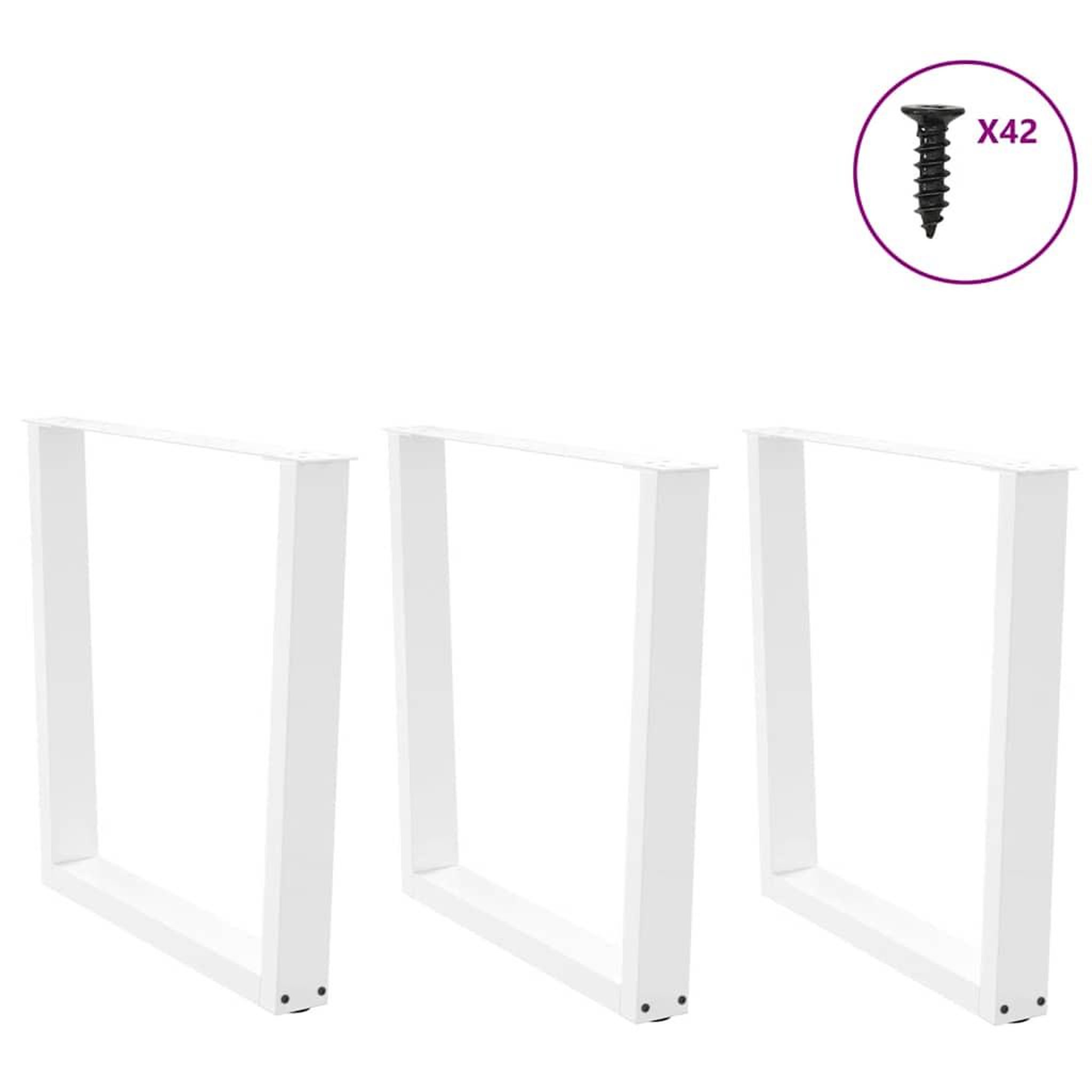 Voir la diapositive 3 : VIDAXL Pieds de table a manger forme de V 3 pcs blanc 90x(72-73,3) cm