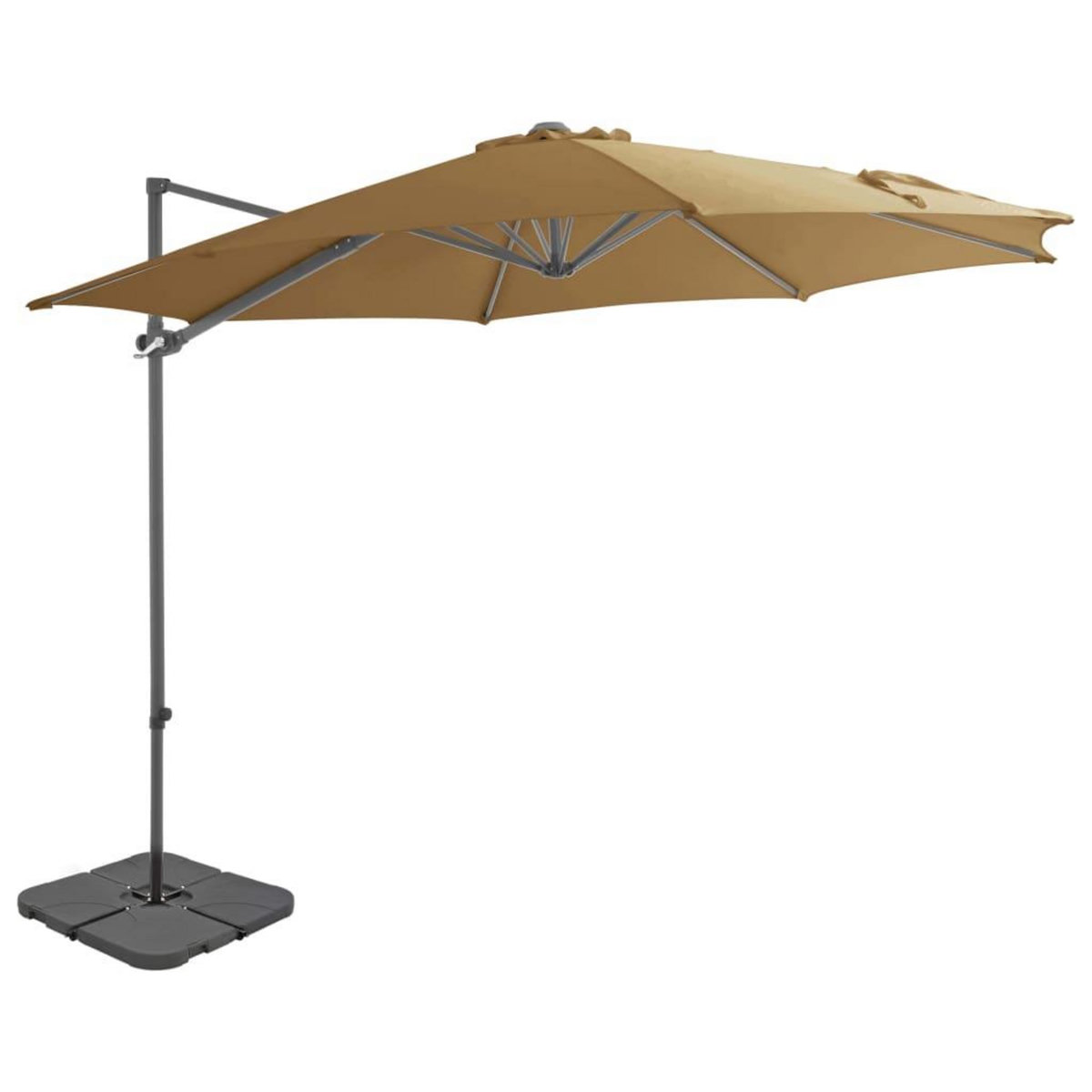 VIDAXL Parasol de jardin avec base portable taupe